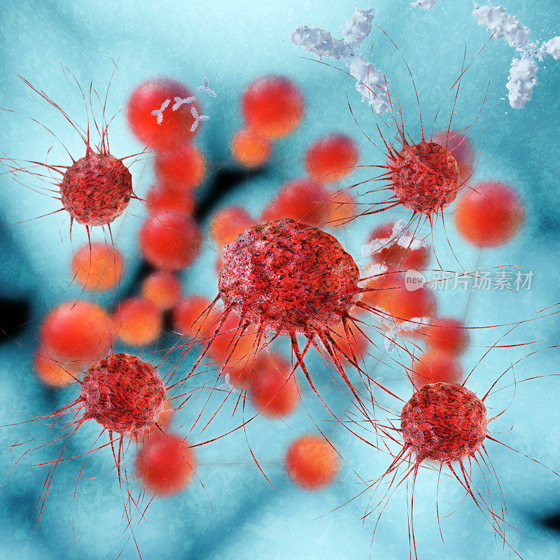 癌细胞- 3d渲染插图